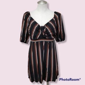 Striped Tie Front Dress